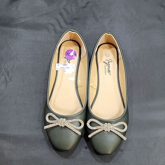 BRAND NEW LYNX JEWEL BOWNOT EMBELLISHMENTS SLIP-ON WOMEN"S FLAT - Picture 2 of 14